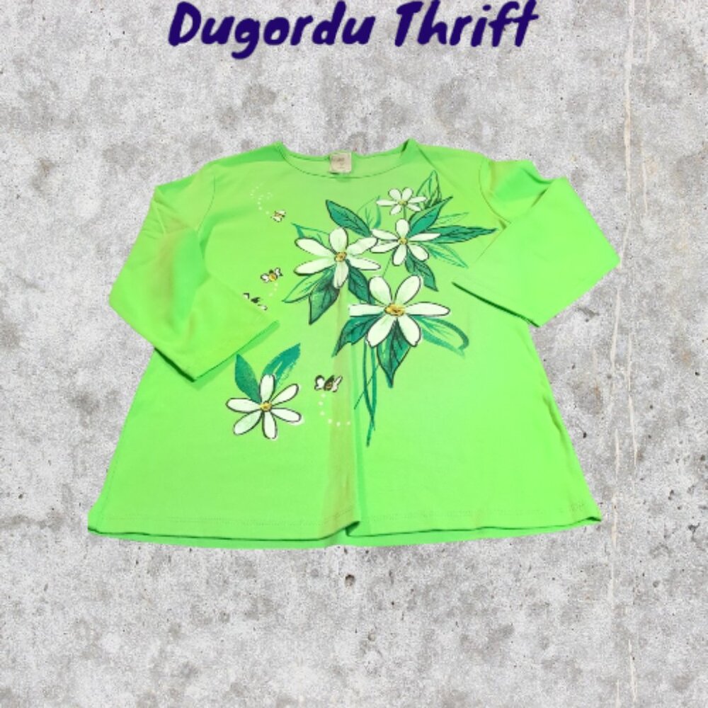 Woman's Jess and Jane Floral 3 Quarter Sleeve Top Bee's and Flowers